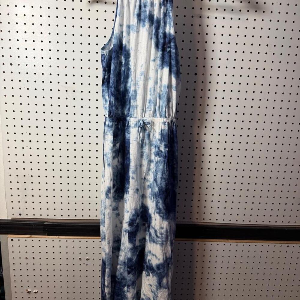 Polo by Ralph Lauren Blue and White Tie-Dye Maxi Dress